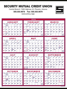 (image for) Non-Laminated Span-A-Year Red/Blue- #6203