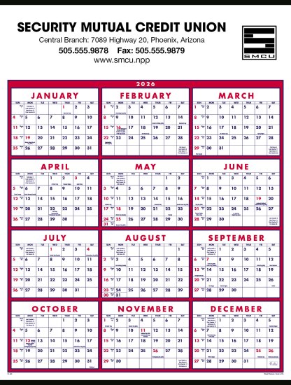 (image for) Non-Laminated Span-A-Year Red/Blue- #6203