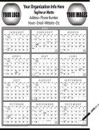 (image for) Laminated Time Management Span-A-Year Black&White- # 6220
