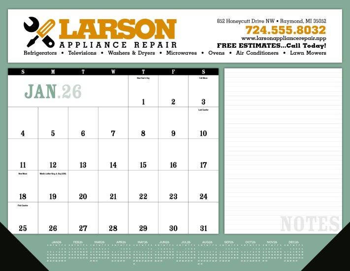 (image for) Notes Desk Pad with Vinyl Corners - #6525 NEW ITEM FOR 2025!! 