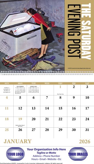(image for) Saturday Evening Post Wall Calendar Spiral Binding #7009
