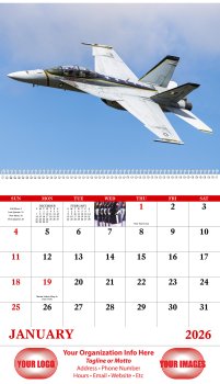 (image for) American Armed Forces Wall Calendar - Spiral - #7012