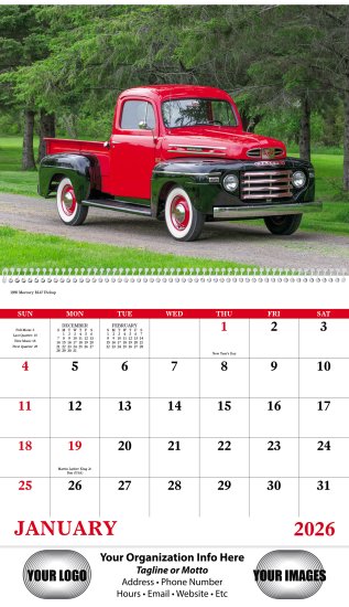 (image for) Treasured Trucks Spiral Bound Wall Calendar - #7037