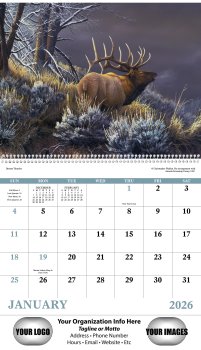 (image for) Wildlife Canvas- Spiral Bound Wall Calendar- #7038