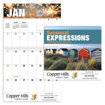 (image for) Big Block Seasonal Expressions - Spiral Bound Calendar- #7050  New for 2025! 