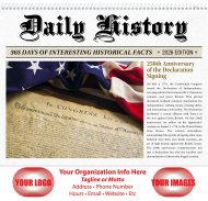 (image for) Big Block Daily History- Spiral Bound Calendar- #7052  Celebrating 250 Years!! 