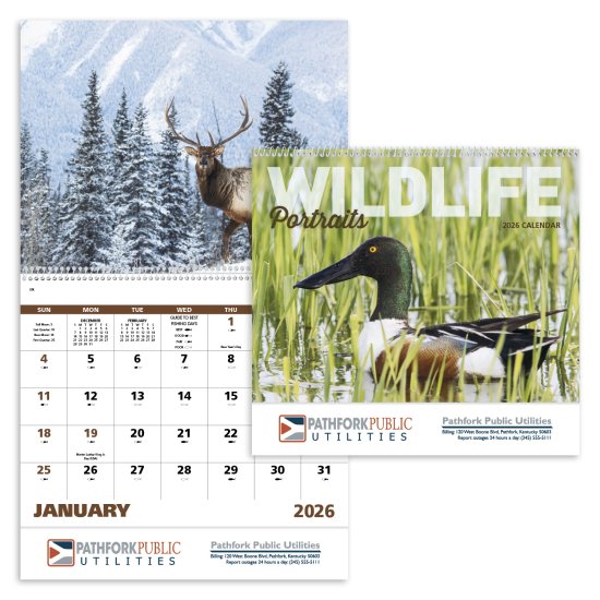 (image for) Wildlife Portraits Wall Calendar-Spiral Bound #7063 Guaranteed Stock 
