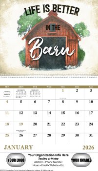 (image for) Country Days Wall Calendars - Spiral #7066 NEW ITEM FOR 2025!! 