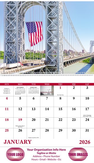 (image for) Celebrate America Wall Calendar-Spiral Bound #7069