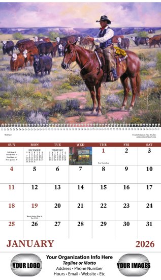 (image for) Western Frontier Wall Calendar Spiral Binding #7071