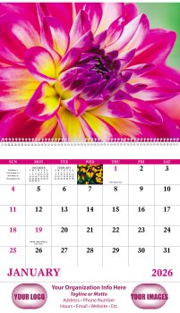 (image for) Flowers Wall Calendar-Spiral Bound #7080  New for 2025! 