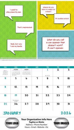 (image for) Dad Jokes! Wall Calendar Spiral Binding #7082 NEW ITEM FOR 2025!! 
