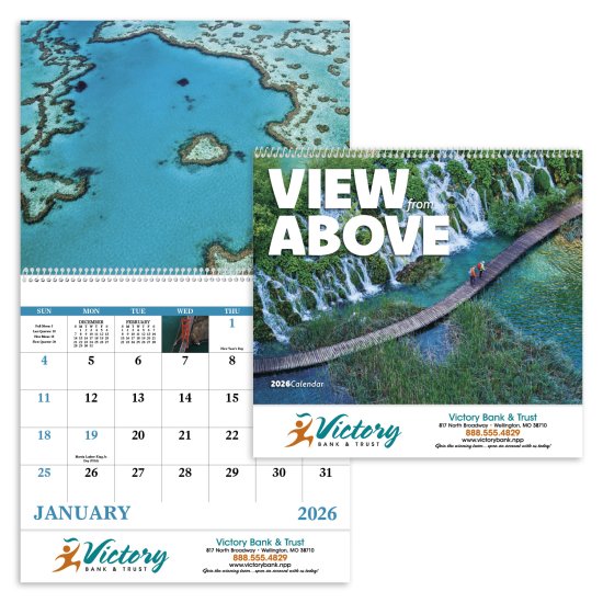 (image for) View From Above Wall Calendar Spiral Binding #7084 NEW ITEM FOR 2025!! 