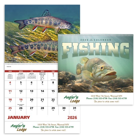 (image for) Fishing Wall Calendar Spiral Binding #7099