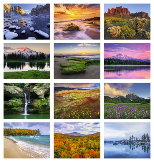 (image for) Landscapes of America Stapled Wall Calendar #7201