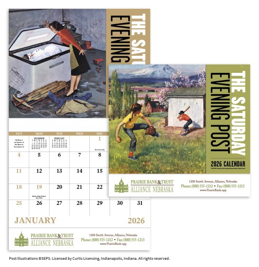 (image for) Saturday Evening Post Wall Calendar- Stapled #7209
