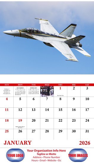 (image for) American Armed Forces Wall Calendar - Stapled - #7212