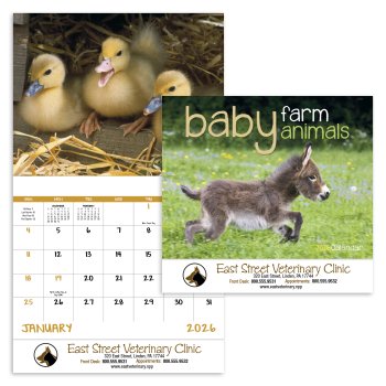 (image for) Baby Farm Animals Stapled Wall Calendar - #7220