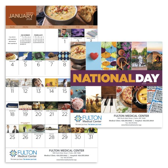 (image for) National Day Wall Calendar Stapled Binding #7232