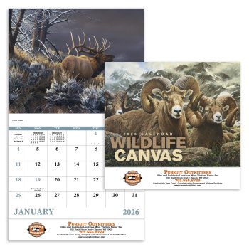 (image for) Wildlife Canvas- Stapled Wall Calendar- #7238