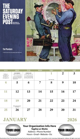(image for) Saturday Evening Post Norman Rockwell Wall Calendar-Stapled #7239