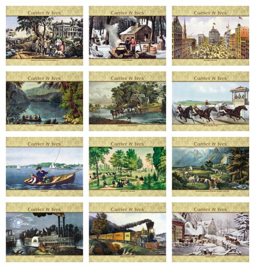(image for) Currier & Ives Wall Calendar - Stapled #7241