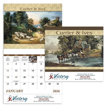 (image for) Currier & Ives Wall Calendar - Stapled #7241