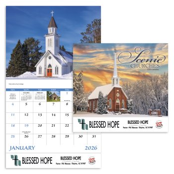 (image for) Scenic Churches Stapled Wall Calendar #7245