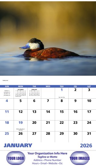 (image for) Waterfowl- Stapled Wall Calendar- #7248