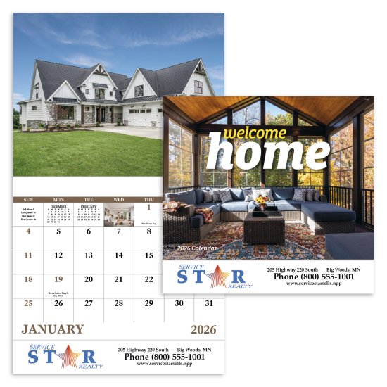 (image for) Welcome Home Stapled Wall Calendar #7249