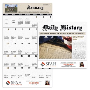 (image for) Big Block Daily History- Stapled Wall Calendar - #7252  Celebrating 250 Years!! 