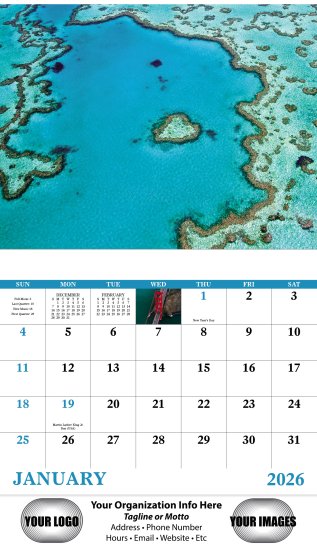(image for) View From Above Stapled Wall Calendar #7284 NEW ITEM FOR 2025!! 