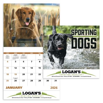 (image for) Sporting Dogs Stapled Wall Calendar #7290 NEW ITEM FOR 2025!! 