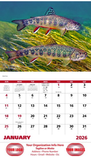 (image for) Fishing Stapled Wall Calendar #7299