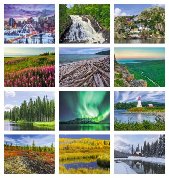 (image for) Canadian Scenic Wall Calendar - Stapled #7302