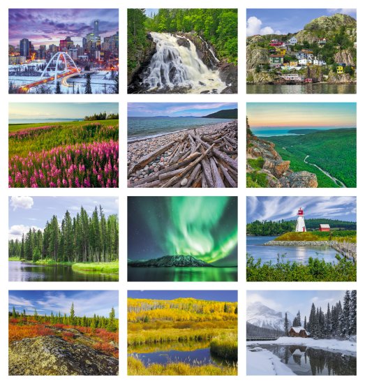 (image for) Canadian Scenic Wall Calendar - Stapled #7302