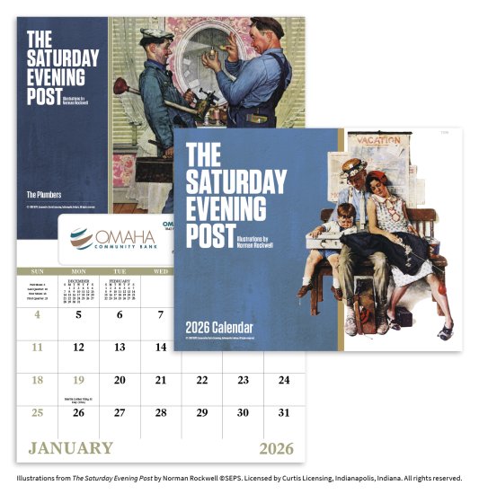 (image for) Saturday Evening Post Norman Rockwell Wall Calendar-Window Ad #7539