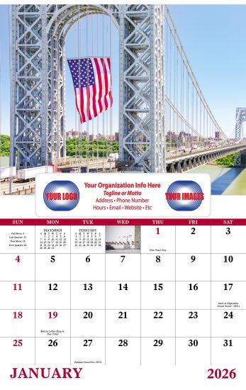 (image for) Celebrate America Wall Calendar-Window Ad #7569