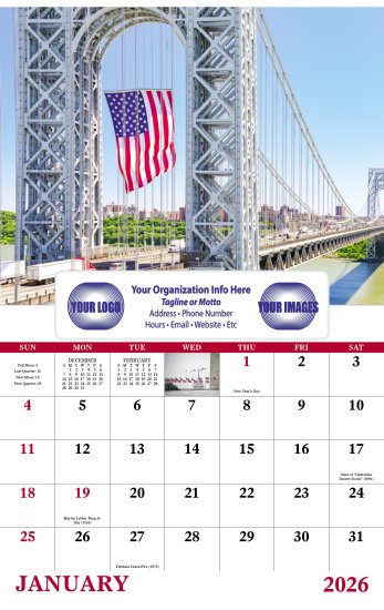 (image for) Celebrate America Wall Calendar-Window Ad #7569