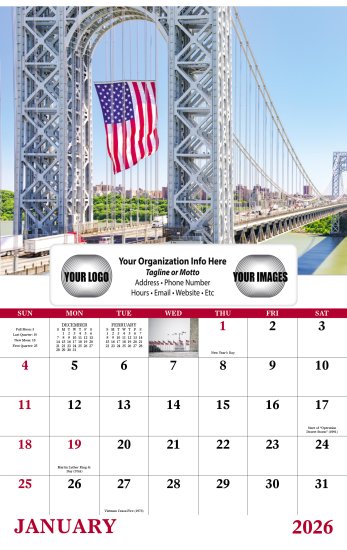 (image for) Celebrate America Wall Calendar-Window Ad #7569