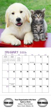 (image for) Mini Puppies & Kittens 12-Month Wall Calendar- # 7708