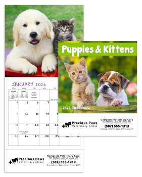(image for) Mini Puppies & Kittens 12-Month Wall Calendar- # 7708